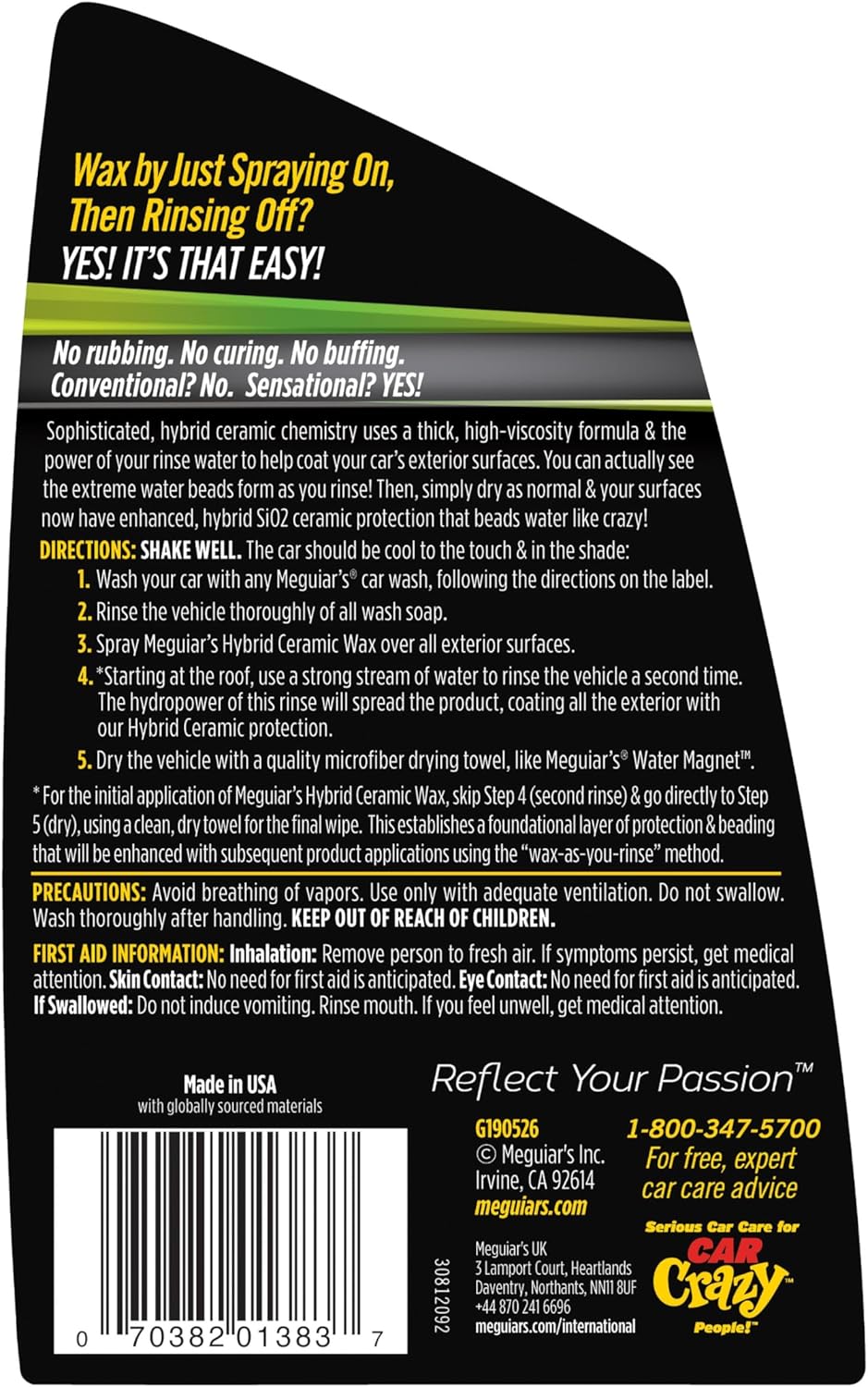 Meguiar’s Hybrid Ceramic Spray Wax – 769 ml (26 oz) - Image 7
