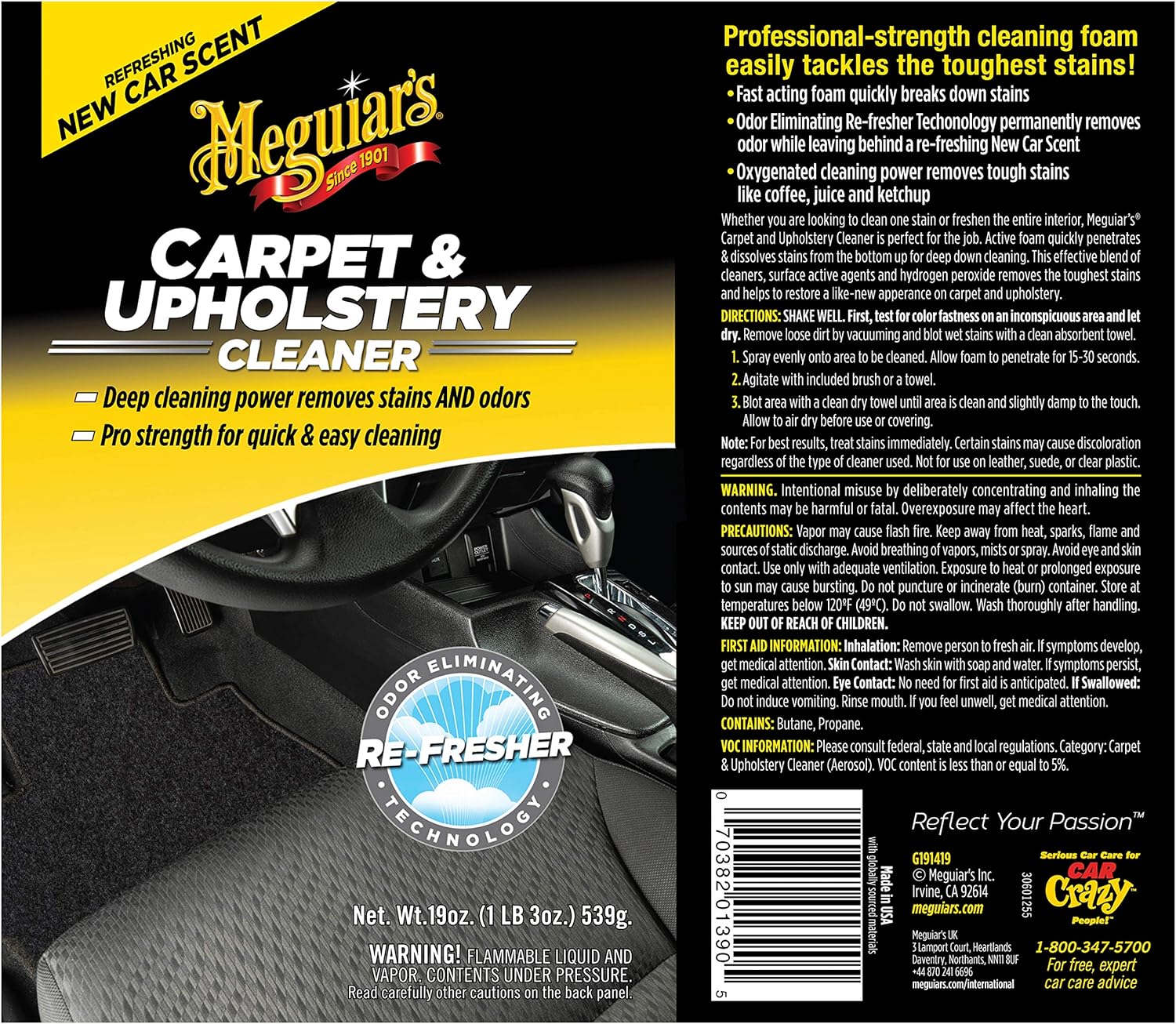 Meguiar’s Carpet & Upholstery Cleaner – 562 ml (19 oz) - Image 5