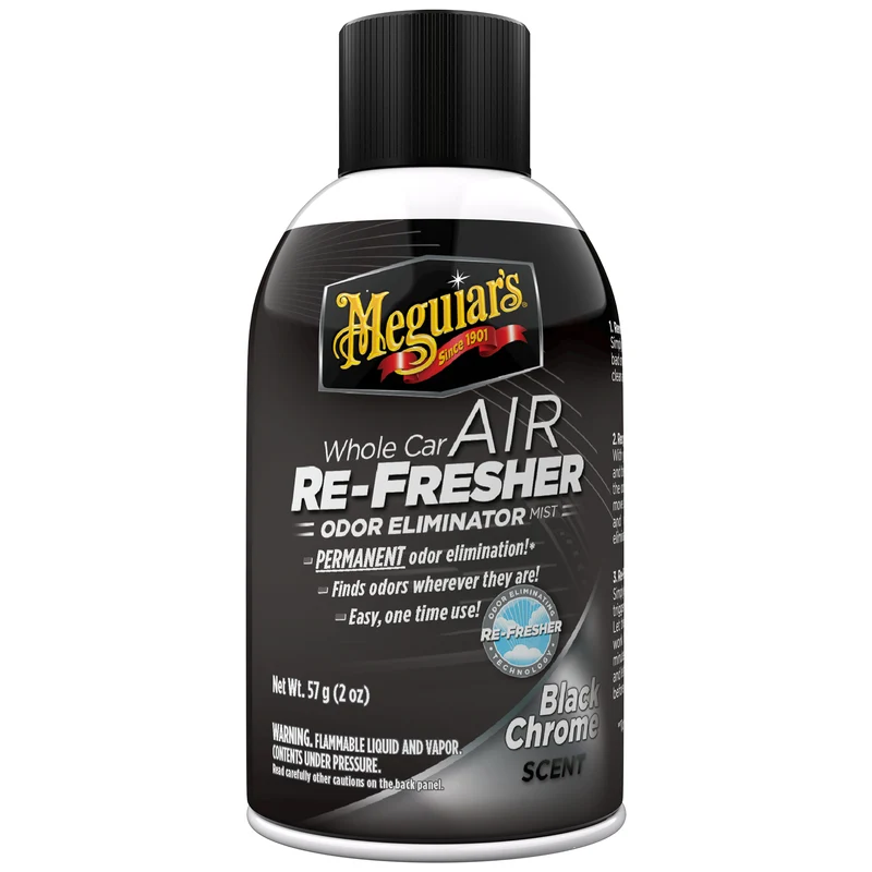 Meguiar’s Whole Car Air Re-Fresher Odor Eliminator Mist – Black Chrome Scent – 59 ml (2 oz)